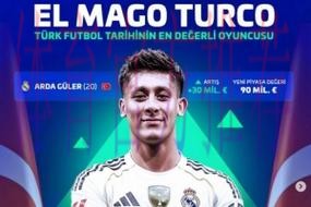 德转:居勒尔成为迄今土耳其史上身价最高的球员 德转:居勒尔成为迄今土耳其史上身价最高的球员